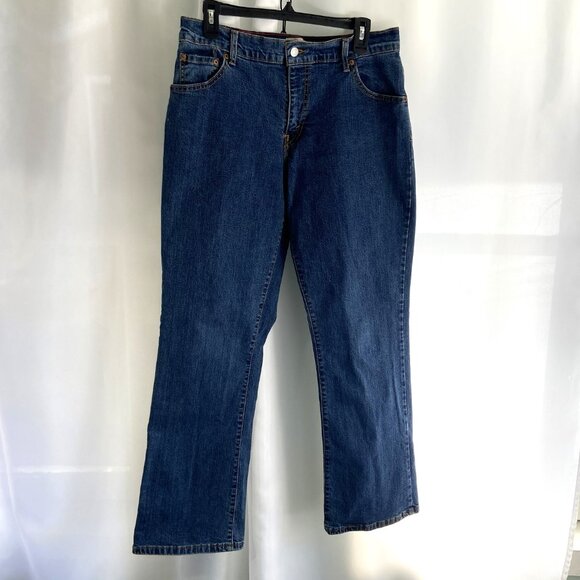 Levi’s 550 Jeans Women’s Stretch Boot Cut - Size 12M (32 x 31.5) - Dark Blue - Picture 2 of 13